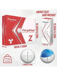 Caizer Bóng golf Kaiser 12/6/3 quả (tùy chọn) bay xa, thiết kế 2 lớp với lõi gia cường tăng đáng kể khoảng cách bay thêm hơn 40 yard, kiểm soát độ xoáy chính xác, có đường căn chỉnh gậy putter giúp tăng tính ổn định và độ chính xác, bóng golf hiệu suất cao phù hợp mọi điều kiện thời tiết, phụ kiện golf, dụng cụ thể thao, quà Giáng Sinh cho mọi người chơi - trắng - Xem 3