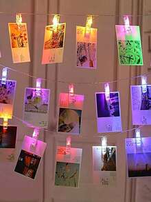 1pc Room Wall Decor Photo Clip LED String Lights, Girls Bedroom Wall Decor Light, Couple Anniversary Wedding Birthday Party Decoration Light - Transparent - View 17