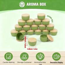 6个绿色空白蜡烛罐，带木盖 - 可重复使用的金属容器，适用于DIY蜡烛制作、家居装饰和小物件收纳 - 多款式 - 查看 4