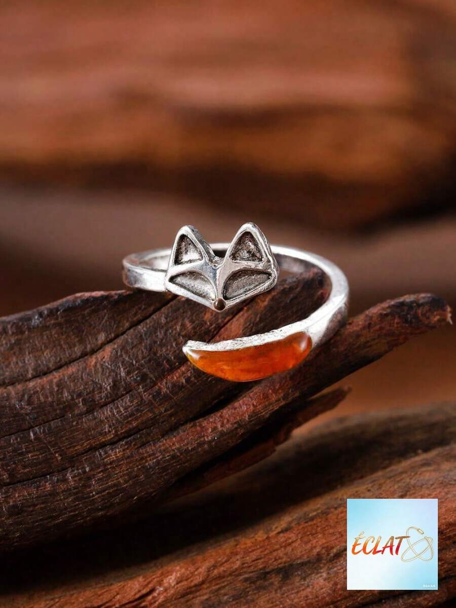 Vintage Bohemian Cute Fox Tail Design Finger Ring, Minimalist Animal Alloy Ring Gift For Women, Autumn RKPV - 古董銀器 - 查看 1