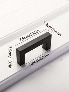 1 Black Cabinet Handle, Matte Black T-Shaped And Square Stainless Steel Kitchen Handles, Furniture Hardware, Door Handles, Cabinet And Wardrobe Drawer Pulls, Cabinet Handles - Black - View 11