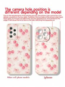 樱桃彩绘穿孔米色手链带简约时尚创意防震手机壳，兼容 17/17 Pro/17 Pro Max/16/11/16 Pro/16 Plus/16 Pro Max/16 e/15 Pro Max/13/14/12/XS/XR/7G/8P，兼容三星 Galaxy S25/S25 Plus/S25 Ultra/A16/A36/A26/A56/A50/A12/A32 S26 S26 Plus 保护套 - 彩色 - 查看 8