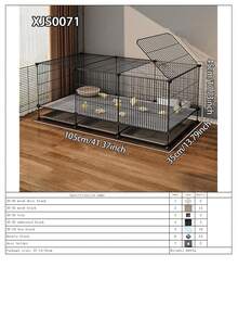 Large Metal Pet Cage, Assembled And Disassembled, Small Animal Habitat With Removable Tray, Suitable For Raising Chicks, Ducks, Rabbits And Other Small Animals - Multicolor - View 20