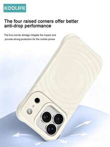 Koolife 磁吸式全包保护壳，适用于苹果 17 Pro，流水波纹图案，触感柔软，植绒内衬，兼容 17 Pro Max/17/17 Pro/16/16 Pro/16 Pro Max/16e - 白色 - 查看 4