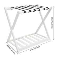 White Luggage Rack 2 Pack Luggage Rack For Guest Room Folding Luggage Rack NEW - White - View 2