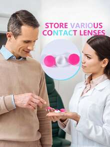 12片/4件套极简隐形眼镜盒，双层隐形眼镜收纳盒，彩色隐形眼镜浸泡收纳套装 - 彩色 - 查看 4