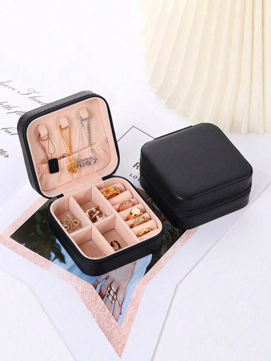 1 hộp đựng trang sức mini có khóa kéo, hộp đựng trang sức du lịch, hộp đựng bông tai, vòng cổ, nhẫn bằng da, túi đựng mỹ phẩm, túi đựng đồ trang điểm, túi đựng đồ vệ sinh cá nhân, túi đựng đồ trang điểm du lịch, đồ dùng cần thiết cho kỳ nghỉ, quà tặng cho phụ nữ.