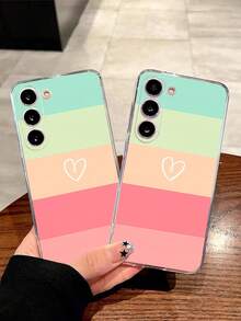 1个彩色彩虹爱心软壳手机壳，兼容华为荣耀、Galaxy A04e/12/A13/A14/A34/A50/A52/A53/A54/S21/S22/S23/S24/S25/S25Ultra/S25FE/S26/S26 Plus/S26 Ultra/S26 Edge、6A/7A/8A、12T/13T/15T/15T Pro，国际版，非国内版 - 無色 - 查看 2