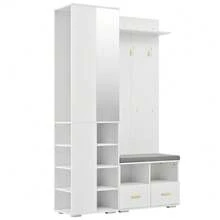 Hall Trees - White + Particle Board - View 9