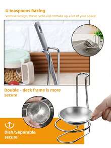 1pc Stainless Steel Integrated Kitchen Storage Box - Vertical Spoon And Bowl Rack, Household Kitchen Organizer - Silver - View 8