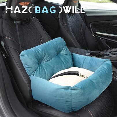 HAZOOWILL Hazowill Small Dog Outdoor Travel Car Booster Seat, Car Safety Seat, Dog Bed, Cat Bed, Pet Mat, Warm Removable Cushion, Dog House 2-In-1 Design, Suitable For Poodle, Chihuahua, Bichon Frise
