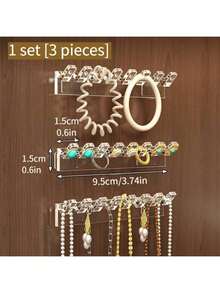 3 件套 8 孔壁挂式首饰收纳架，带项链、手链和耳环挂钩 - 防缠绕展示架，首饰塔 - 透明色 - 查看 6