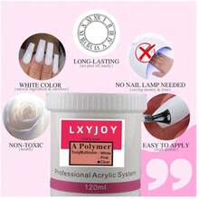 Bột Acrylic làm móng 120ML 4.23 OZ Màu trắng, không mùi, không bọt khí, không cần đèn UV, bền màu, dùng để nối móng và tạo hình móng acrylic. - trắng - Xem 2