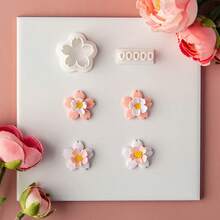 1pc/2pcs Sakura Soft Clay Earring Mold, Flower Petal Jewelry Pendant Clay Cutter DIY Craft Tool Set For Beginners - White - View 10