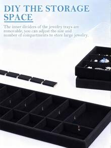 1个/9个装高品质可叠放天鹅绒首饰托盘 - 无绒 - 耐用 - 优雅可叠放首饰托盘/支架，首饰托盘展示架，多隔层首饰托盘，女士礼品创意首饰抽屉内嵌展示盒 - 彩色 - 查看 9