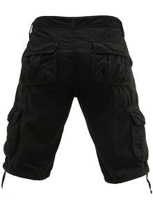 Men's Cargo Shorts Washed Cotton Casual  Multi Flap Pockets Lightweight Comfortable Summer Bottoms For Urban Streetwear Daily - 黑色 - 查看 6