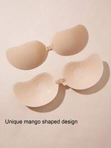 1 Pair Mango-Shaped Adhesive Cleavage Enhancing Nipple Covers, Skin Tone - Apricot - View 2