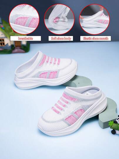 2026 New Children & Teenagers' Fashion Casual Cute Durable Anti-Slip Soft Breathable Odor-Resistant Mesh Slip-On Outdoor & Indoor Walking Sneakers