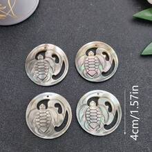 4 mặt dây chuyền hình hoa sứ chạm khắc thủ công từ vỏ sò MOP tự nhiên, dùng để làm khuyên tai hoặc vòng cổ, thiết kế kiểu Hawaii, trang sức đảo nhiệt đới. - màu đen - Xem 60