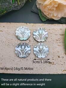 4 mặt dây chuyền hình hoa sứ chạm khắc thủ công từ vỏ sò MOP tự nhiên, dùng để làm khuyên tai hoặc vòng cổ, thiết kế kiểu Hawaii, trang sức đảo nhiệt đới. - màu đen - Xem 67