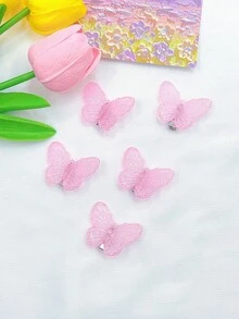 5 piezas de Pinzas para el cabello con diseño de mariposa lindas, versátiles y adecuadas para vacaciones y uso diario - Multicolor - Ver 6