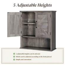 Farouse  Cabinet  Mounted Wased Grey Small Medicine Cabinet Wit Adjustable Self  Cabinet - Washed Grey - View 4