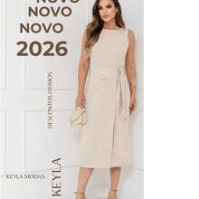 Women's Luxury Tailored Dress, Elegant With Tie Closure | Zipper | Comfortable And Stylish - Màu be - Xem 2