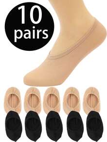 20 Pairs Summer Invisible Boat Socks For Women, Cute Regular Comfortable Casual Sweet Style, Suitable For Home And Daily Wear, Women's Mid-Calf Socks, Men's High Elasticity Socks, Soft Elastic Comfortable Breathable Socks, Suitable For Men And Women Daily Wear, Simple Comfortable Unisex Mid-Calf Socks, Women's And Men's Socks, Fashion Boutique Boat Socks Invisible Socks - Multicolor - View 5