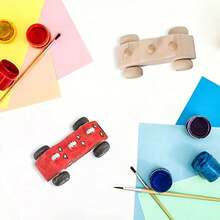 6 Pcs Wooden Toy Cars To Paint Wood DIY Car Toys Unfinished Wood Race Cars Bulk Paintable Wooden Cars Crafts For Home Activities Easy Woodworking And Family Time Set - As Pic - View 8
