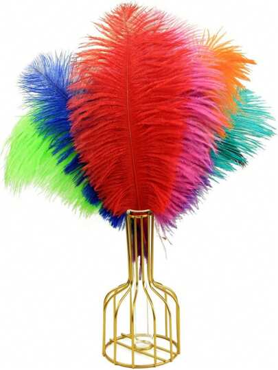 1 paquete de 10 piezas de 20-25 cm / 8-10 pulgadas de plumas de avestruz artificiales de colores para manualidades, decoración de carnaval, centros de mesa, plumas para jarrones, accesorios de artesanía