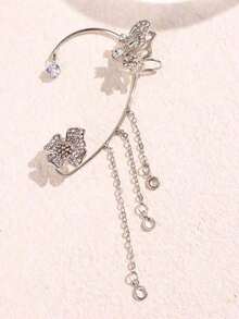 1pc Left/Right Ear Silver Tassel Earring Jewelry Women - Bạc - Xem 6