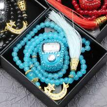 6色闪亮水晶指环计数新月形念珠手链套装，附赠礼盒，适合祈祷和冥想 - 星月禮盒 - 查看 17