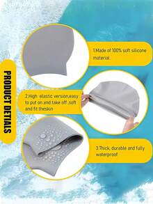 Mũ bơi silicon màu trơn, mũ bơi unisex dành cho người lớn, chống thấm nước, chống trượt, giữ cho tóc khô ráo, độ đàn hồi cao, thích hợp cho bơi trong nhà, ngoài trời, hồ bơi và bãi biển, các môn thể thao dưới nước, phụ kiện bãi biển, phao bơi. - Nhiều màu - Xem 6