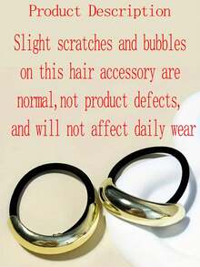 4pcs Women's Gold Metal Hair Ties - Geometric Pattern Elastic Hair Bands, Suitable For Thick Hair, Hair Accessories - Gold 4pcs - View 7
