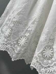 1 Yard Embroidered Decorative Lace Trim, 48cm Hollow Embroidery Fabric For Clothing, Dress, DIY Sewing Supplies - Openwork Flowers - View 1