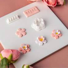 1pc/2pcs Sakura Soft Clay Earring Mold, Flower Petal Jewelry Pendant Clay Cutter DIY Craft Tool Set For Beginners - White - View 2