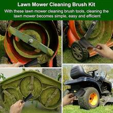 2pcs Heavy Duty Metal Lawn Mower Blade, Scraper And Cleaning Brush Set With Ergonomic Handle And Durable Bristles - Upgraded Mower Deck Maintenance, Removes Grass Clippings, Suitable For Gas Lawn Mowers (Professional And DIY Use) - A - View 5