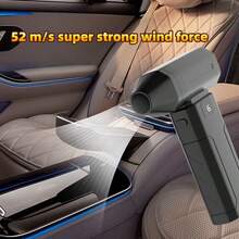 手持迷你风扇，无线吹风机，除尘器，吹雪器，吹叶器，高速风扇，便携式可充电风扇，配备2节3000mAh电池 - A款 - 查看 2