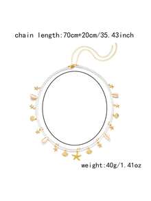 Beach Vacation Style Imitation Zhenhai Star Scallop Mother-Of-Pearl Chain Belt - Waist Chain - View 5