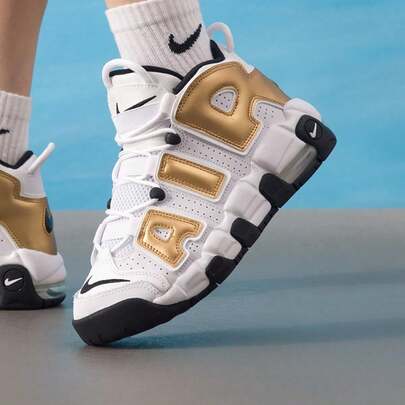  NIKE AIR MORE UPTEMPO (GS) Kids' Casual Shoes, Lightweight & Comfortable Outdoor Daily Sports Casual Shoes IO7601-171