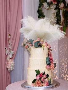 5pcs/Pack 12-14 Inch/30-35cm Artificial Ostrich Feathers, White Feathers For Vase, Wedding, Party Decoration, DIY Crafts - A - View 4