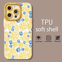 Limones arándanos fondo blanco estilo acuarela.funda de teléfono Fundas compatibles con ,Apple,VIVO,OPPO,,, y Honor.Fabricadas en silicona TPU,ofrecen protección contra golpes y caídas. - Blanco - Ver 1