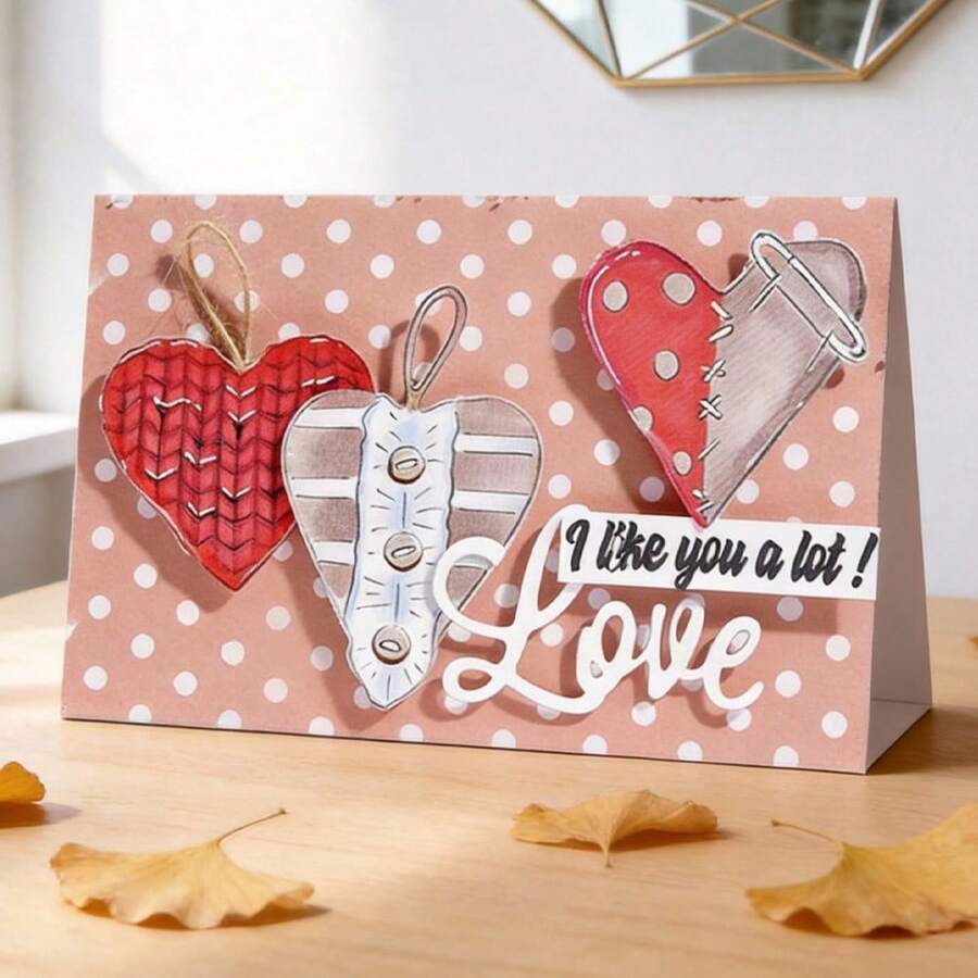 Creative Love Dies, DIY Scrapbooking Album And Embossing Stencil, Greeting Card Making Tool, Card Paper Cutting Crafts ,Gift Card Making Template Die Cuts. - Silver - View 1