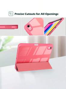 适用于 (A16) 第 11 代 11 英寸（2025 年款）和第 10 代 10.9 英寸（2022 年款）的保护壳，带笔槽，超薄保护套，透明后盖，自动唤醒/睡眠 - 玫紅色 - 查看 4