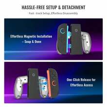 2-In-1 Charger & Grip For Switch 2 Joy-Con - Left/Right Mini Controller Charging Stand, Play & Charge Simultaneously Without Interrupting Gameplay - Black - View 2