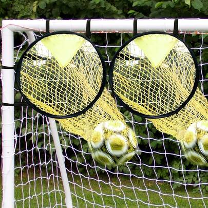 Set portátil de entrenamiento de fútbol - Marco fácil de montar y red de tiro para práctica precisa, ejercicios de tiro y entrenamiento de precisión de tiros libres. Adecuado para práctica de tiro al aire libre. Sistema de red de objetivo duradero, adecuado para entrenadores, equipos y jugadores. Adecuado para entrenamiento individual y grupal, deportes de patio trasero, atletas aficionados, porterías de fútbol/fútbol, porterías de fútbol de jardín, accesorios de fútbol y equipos de entrenamiento de fútbol.