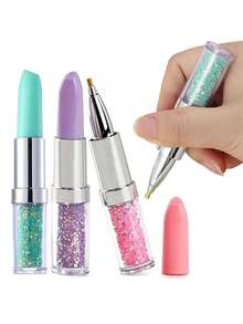 1 Set Of Lip-Shaped Diamond Embroidery Pen | 5D Diamond Painting Tool, Diamond Dot Pen, Suitable For Hand Embroidery, Plastic Material - View 6