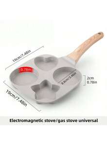 四孔煎蛋锅，适用于燃气灶和电磁炉；三合一不粘分隔煎锅；三腔煎蛋锅，适用于燃气灶和电磁炉 - 非常适合煎早餐、鸡蛋和培根 - 彩色 - 查看 16