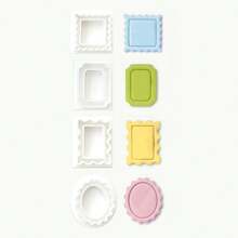 1pc Soft Clay Basic 3D Geometric Shape Square, Circle, Curved Frame Mold For Earrings, Necklaces, DIY Crafts - White - View 2