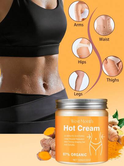 6/3/1件 3.53盎司/100克 强效紧致塑形霜 - 滋养并增强手臂、大腿和腹部的弹性，不含酒精，温和不刺激，蕴含甘油和生姜，深层补水，适合所有肤质。紧致塑形凝胶，抗橘皮组织，按摩霜，紧致身体按摩霜，深层滋养肌肤，早晚均可使用。紧致霜，改善松弛，乳霜，快速减肥药，女性适用，腹部脂肪燃烧，圣诞礼物，圣诞袜填充物。